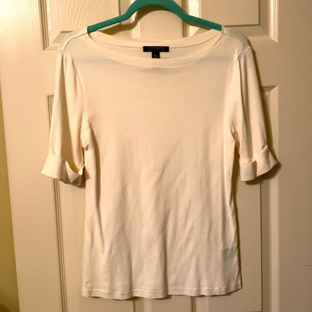 Cream short-sleeved top